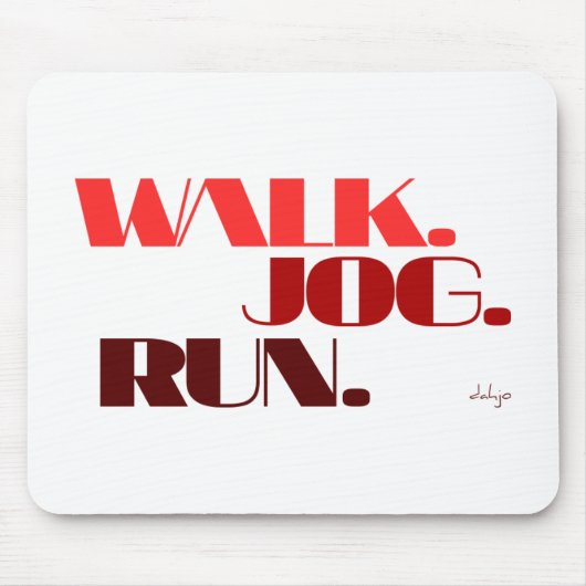 RED WALK JOG RUN (font CHUNKY) Muismat (Voorkant)