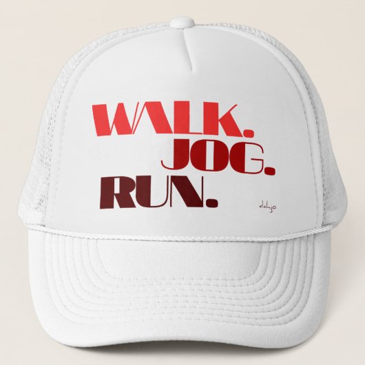 RED WALK JOG RUN (font CHUNKY) Trucker Pet (Voorkant)