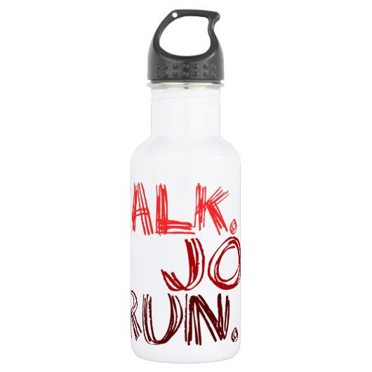 RED WALK JOG RUN (font SCRIBBLE) Waterfles (Voorkant)