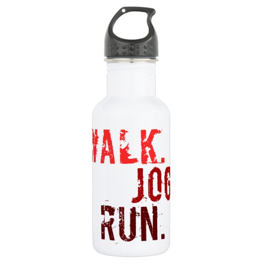 RED WALK JOG RUN (font SMUDGE) Waterfles (Voorkant)