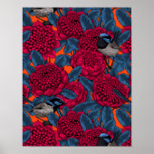 Red waratah and fairy wrens poster (Voorkant)