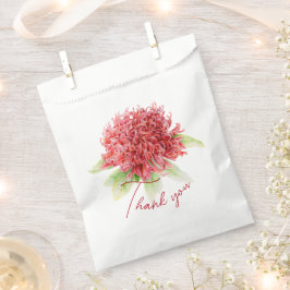 Red waratah botanische dank u bruiloft bedankzakje