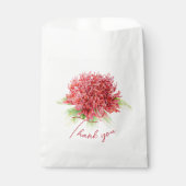 Red waratah botanische dank u bruiloft bedankzakje (Voorkant)