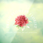 Red waratah floral business waterverf raamsticker (Vel 3)