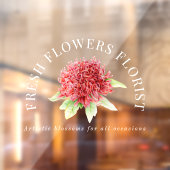 Red waratah floral business waterverf raamsticker (Vel 2)