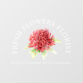 Red waratah floral business waterverf raamsticker