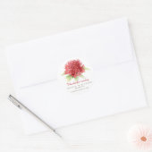 Red waratah flower art dank je trouwsticker ronde sticker (Envelop)