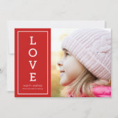 Red Warm Wishes Modern Love Holiday Foto Feestdagenkaart (Voorkant)