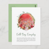 Red Warming Earth Day Alledaags Briefkaart (Voorkant / Achterkant)