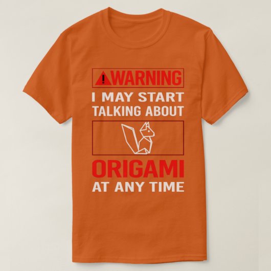 Red Warning Origami T-shirt (Design voorkant)