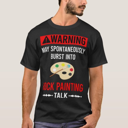 Red Warning Rock Schilderij Rotsen T-shirt (Voorkant)