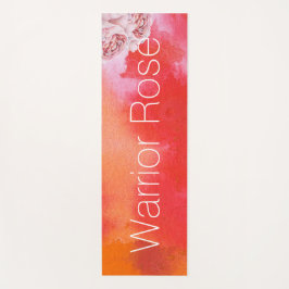 Red Warrior Pose Mountain Pose Waterverf Abstract Yogamat