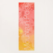 Red Warrior Pose Mountain Pose Waterverf Abstract Yogamat (Achterkant)