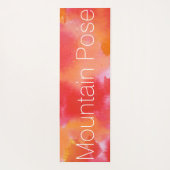Red Warrior Pose Mountain Pose Waterverf Abstract Yogamat (Achterkant)