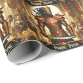 Red Warrior Purim Wrapping Paper Cadeaupapier (Rol Hoek)