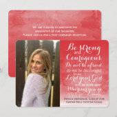 Red Wash Christelijk Bijbel Aangepast foto-Afstude Aankondiging (Voorkant / Achterkant)