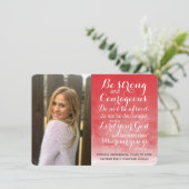 Red Wash Christelijk Bijbel Aangepast foto-Afstude Aankondiging (Staand voorkant)