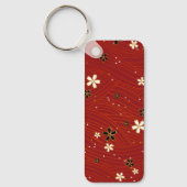 Red Washi Paper Aluminum Rectangle Keychain (Voorkant)