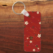 Red Washi Paper Aluminum Rectangle Keychain (Voorkant)