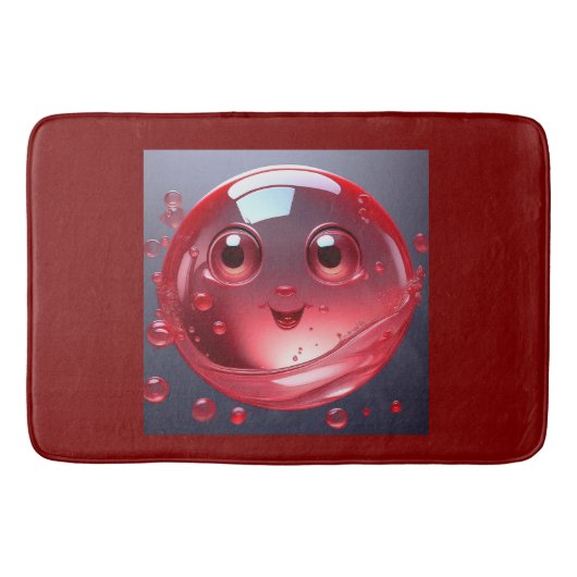 Red Water Bubble Emoji Badmat (Voorkant)