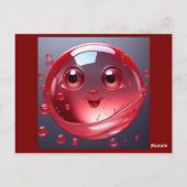 Red Water Bubble Emoji Briefkaart (Achterkant)