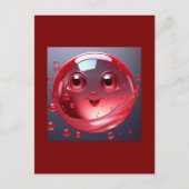 Red Water Bubble Emoji Briefkaart (Voorkant)