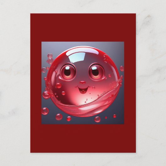 Red Water Bubble Emoji Briefkaart (Voorkant)