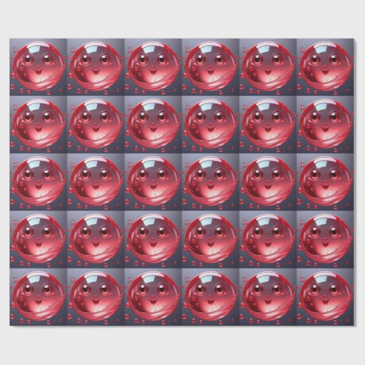 Red Water Bubble Emoji Cadeaupapier (Vlak)