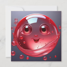 Red Water Bubble Emoji Kaart