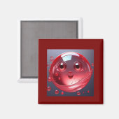 Red Water Bubble Emoji Magneet (Voorkant / Achterkant)