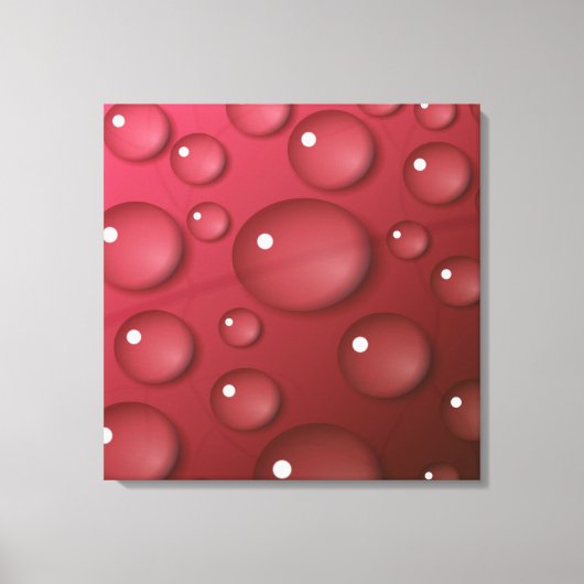 Red Water Drop Patroon Canvas Afdruk (Voorkant)
