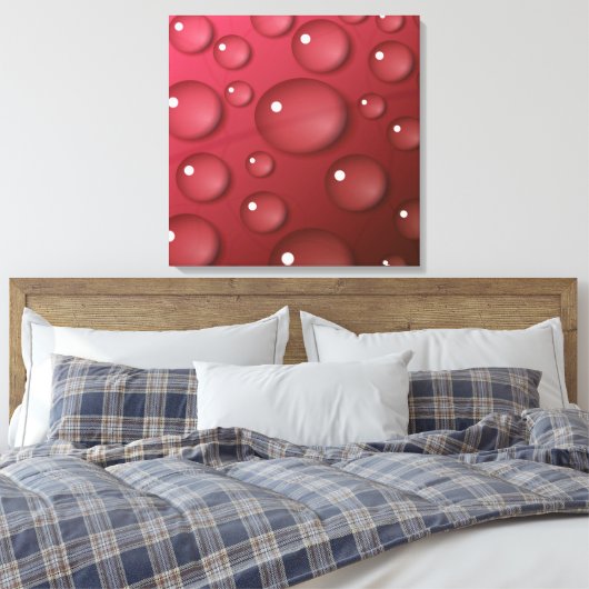 Red Water Drop Patroon Canvas Afdruk (Insitu (Slaapkamer))