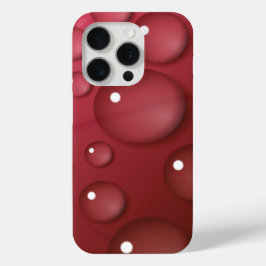Red Water Drop Patroon iPhone 15 Pro Case