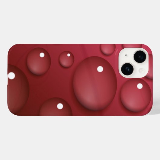 Red Water Drop Patroon Case-Mate iPhone Case (Achterkant (horizontaal))