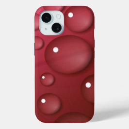 Red Water Drop Patroon iPhone 15 Case