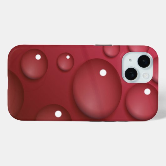 Red Water Drop Patroon Case-Mate iPhone Case (Achterkant (horizontaal))