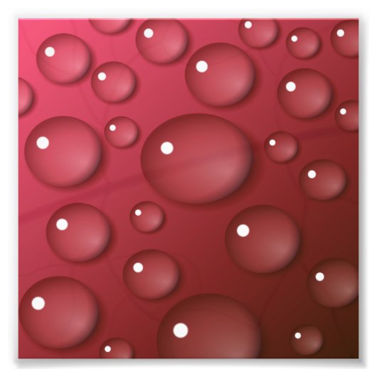 Red Water Drop Patroon Foto Afdruk (Voorkant)