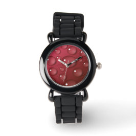 Red Water Drop Patroon Horloge
