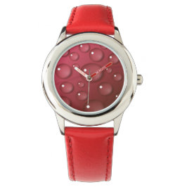 Red Water Drop Patroon Horloge