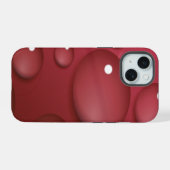 Red Water Drop Patroon iPhone 15 Case (Achterkant horizontaal)