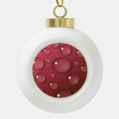 Red Water Drop Patroon Keramische Bal Ornament (Voorkant)