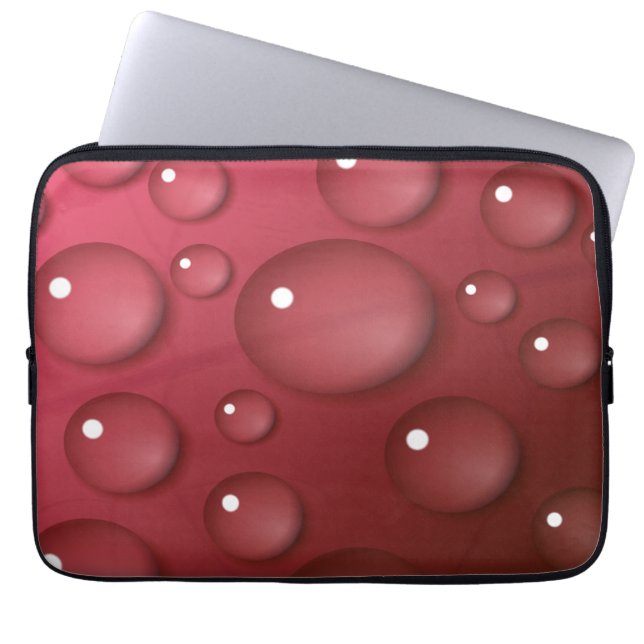 Red Water Drop Patroon Laptop Sleeve (Voorkant)