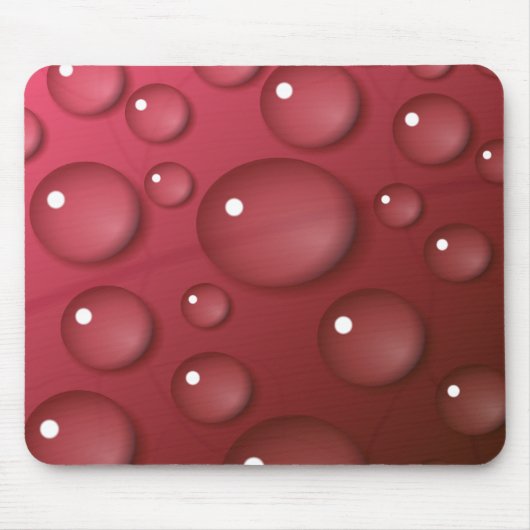 Red Water Drop Patroon Muismat (Voorkant)