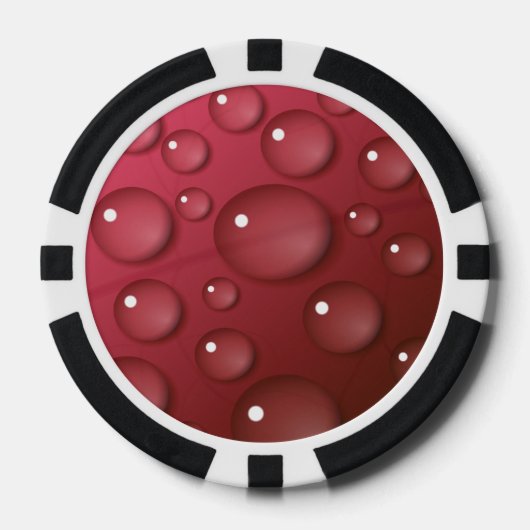 Red Water Drop Patroon Pokerchips (Voorkant)