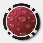 Red Water Drop Patroon Pokerchips (Achterkant)