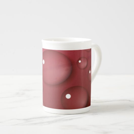 Red Water Drop Patroon Porselein Kop (Voorkant rechts)