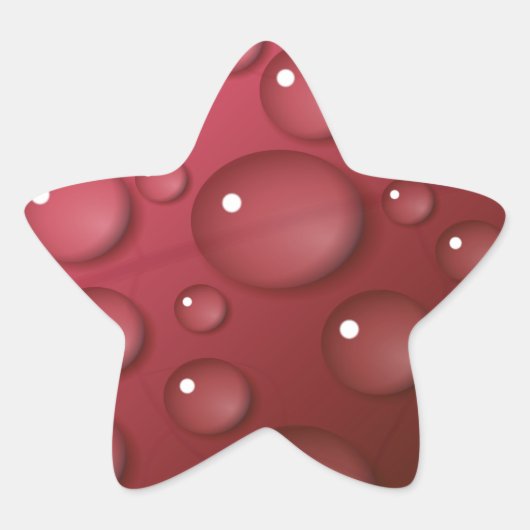 Red Water Drop Patroon Ster Sticker (Voorkant)