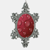 Red Water Drop Patroon Tin Sneeuwvlok Ornament (Links)