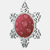 Red Water Drop Patroon Tin Sneeuwvlok Ornament (Rechts)