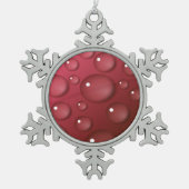 Red Water Drop Patroon Tin Sneeuwvlok Ornament (Voorkant)